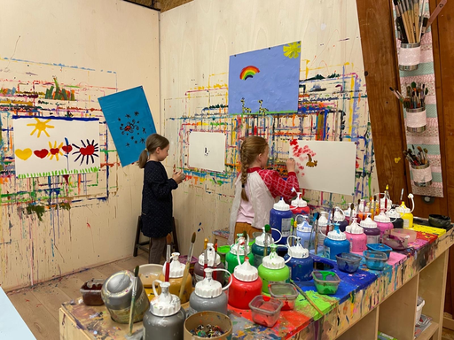 ...malen im malatelier...